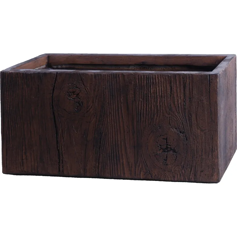 Fioriera da esterno in fiberclay effetto legno marrone scuro 33x69,5cm Merkproduct