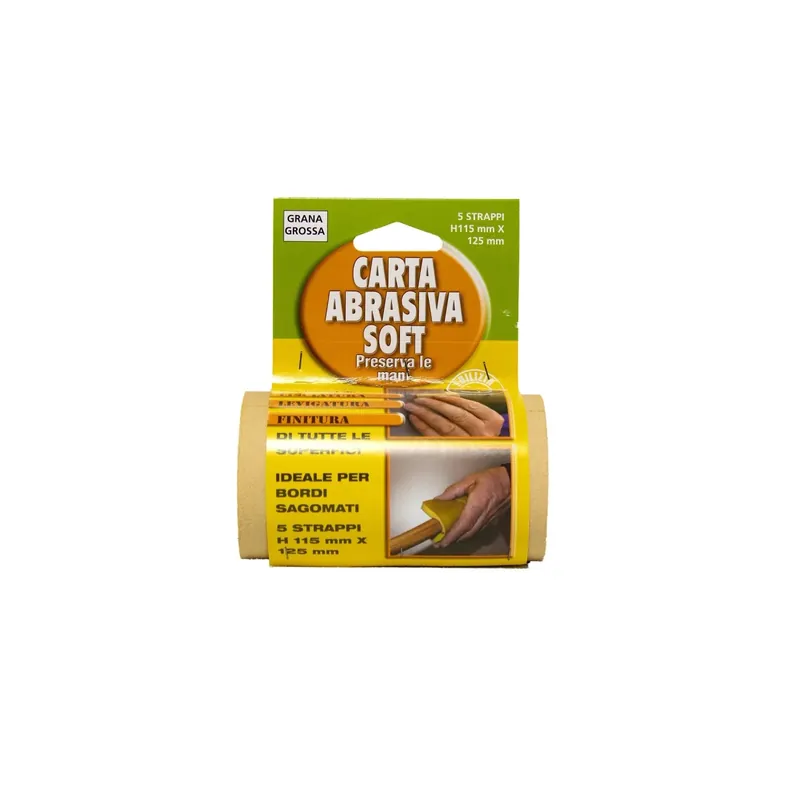 Goedkoop Miniroll Carta abrasiva Soft 5 strappi 115 x 125 mm grana grossa