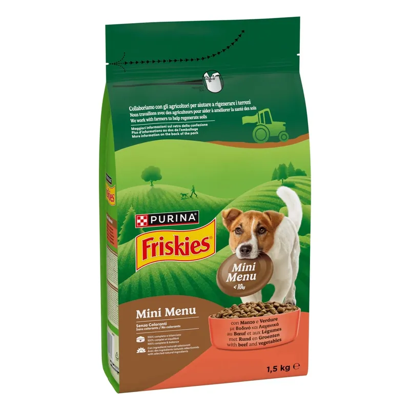 Actieprijs Cibo secco per cani Purina Friskies Mini Menù con Manzo e Verdure adulto 1,5 kg