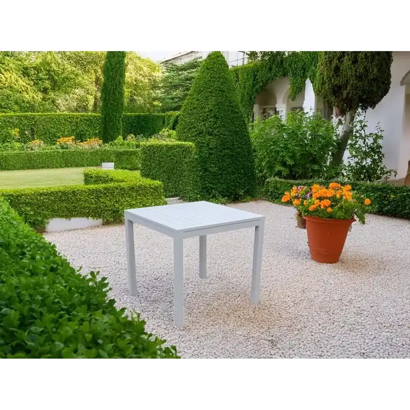 Bestseller Tavolo da giardino Sullivan in alluminio bianco 70x70x75 cm