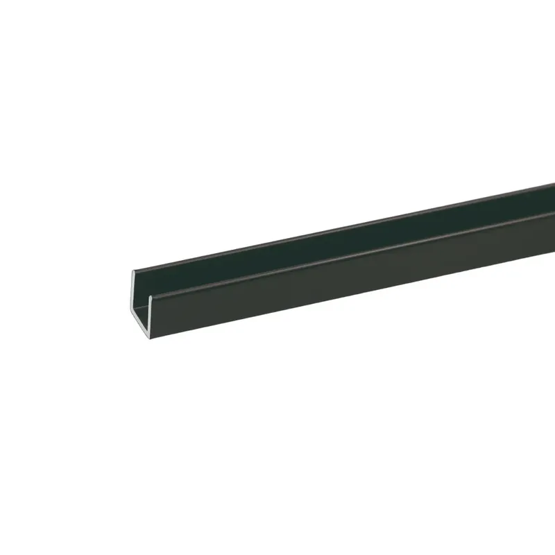 Canalina U 1 m 10x10 mm alluminio nero Populair
