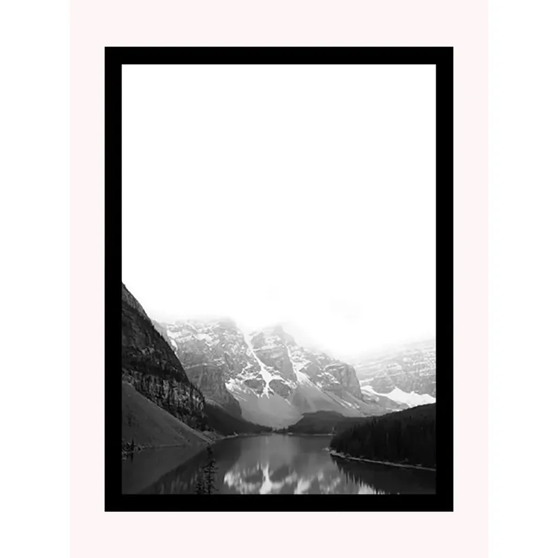 Laatste Kans Stampa con cornice verticale 30x40 cm lago bianco e nero