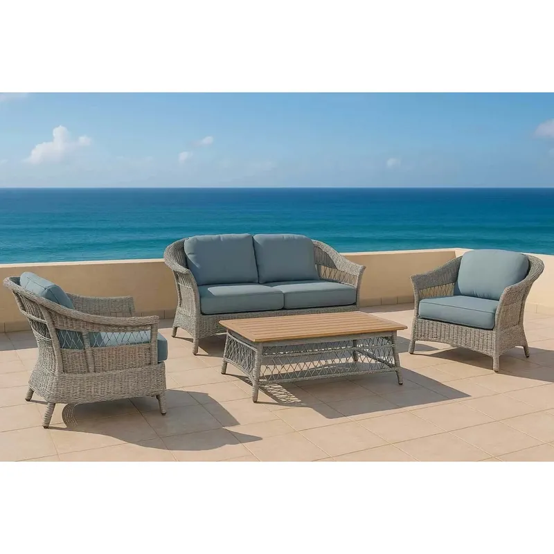 Salotto da giardino Jefferson in alluminio rattan grigio 2 posti Beperkt Aanbod
