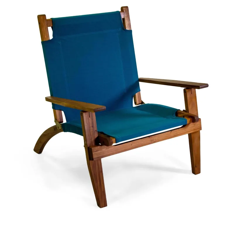 Sedia da giardino in legno Diane in tessuto blu 76x89x91 cm Bestel Nu