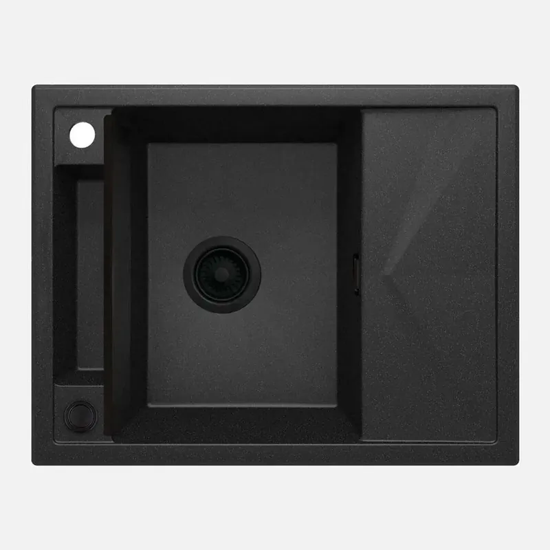 Betaalbaar Lavello 1 vasca magnetico gocciolatoio quadrato Guayos 500x219 mm Grafite met