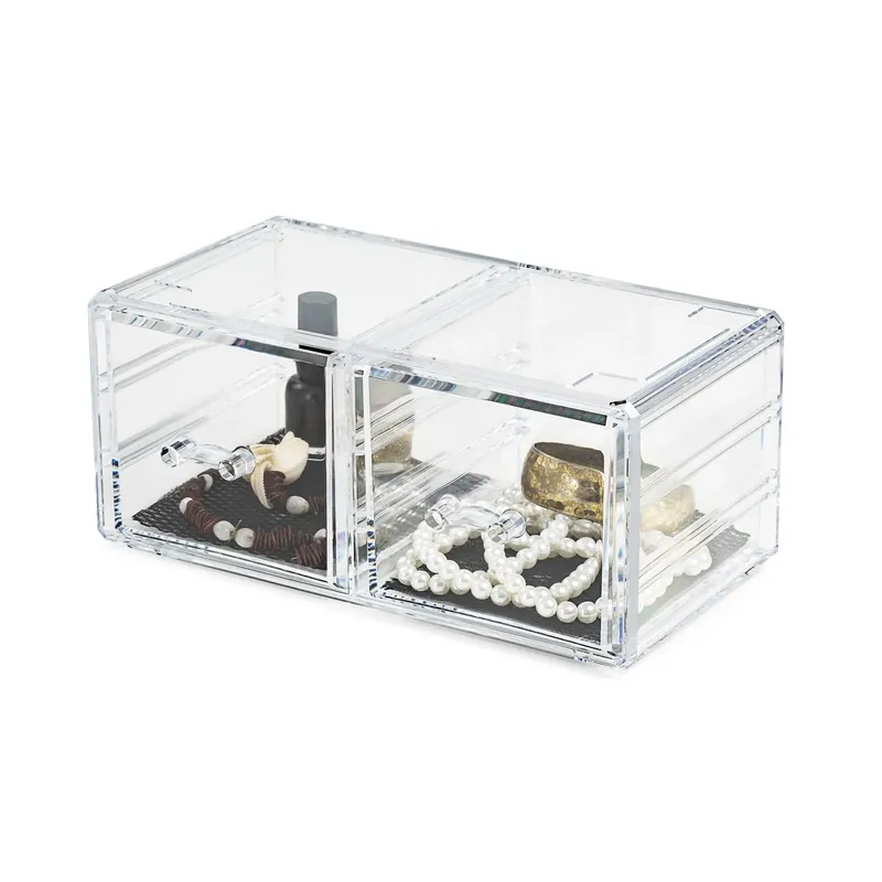Organizer trucchi trasparente 2 cassetti 23,8x15,3x10,8 cm Koop Online