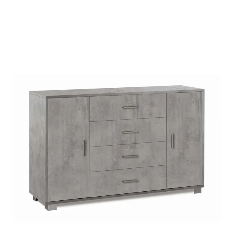Mobile in kit 2 ante 4 cassetti Sarmog 136x86x41 cm cemento Actieprijs