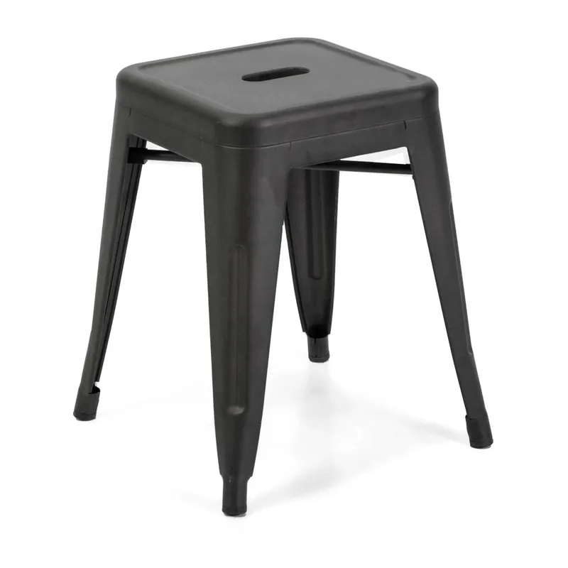 Sgabello in ferro New Bristol nero 38x38x45 cm Hete Deal