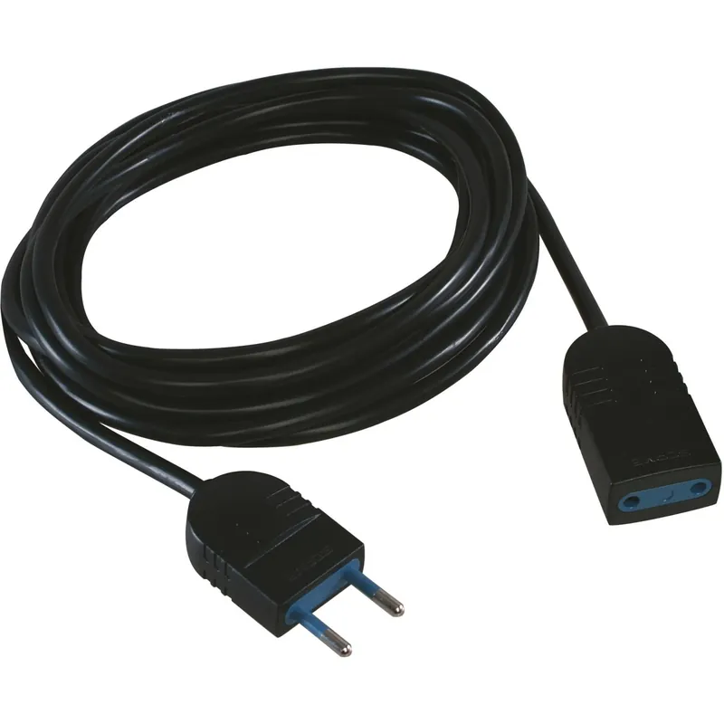 H05VV-F 2 x 0,75 mm² prolunga con spina e presa 10 A 2P 5 m nera Dagaanbieding