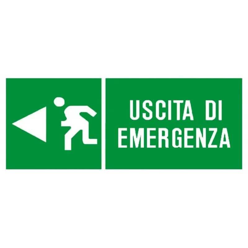 Exclusieve Aanbieding Segnaletica di sicurezza "Uscita di emergenza" sinistra 31 x 14 cm