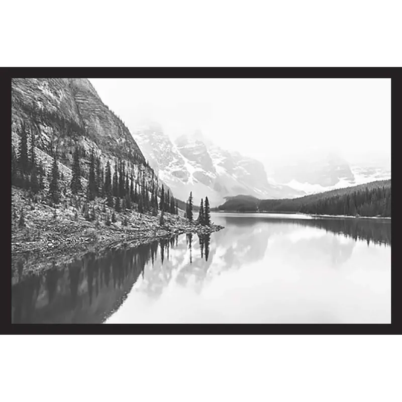 Alleen Vandaag Stampa incorniciata lago bianco e nero 50x70 cm