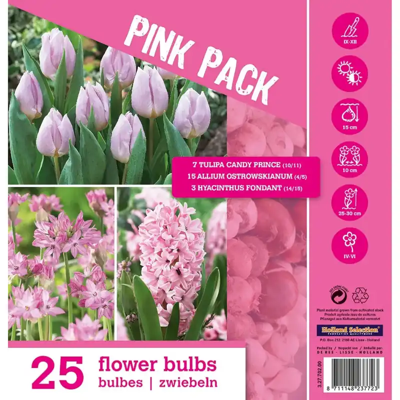 Beperkt Aanbod Bulbi piante a fiuritura primaverile mix Color Pack Pink 25 pz