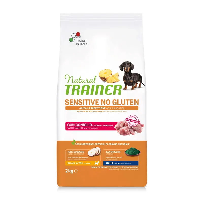Cibo secco per cani Natural Trainer sensitive no gluten coniglio 2 kg Bestel Nu