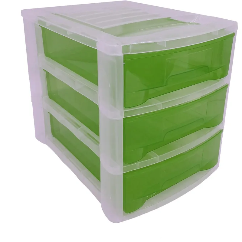 Cassettiera 3 cassetti Midi Clear 27x36x30 cm verde Koopje