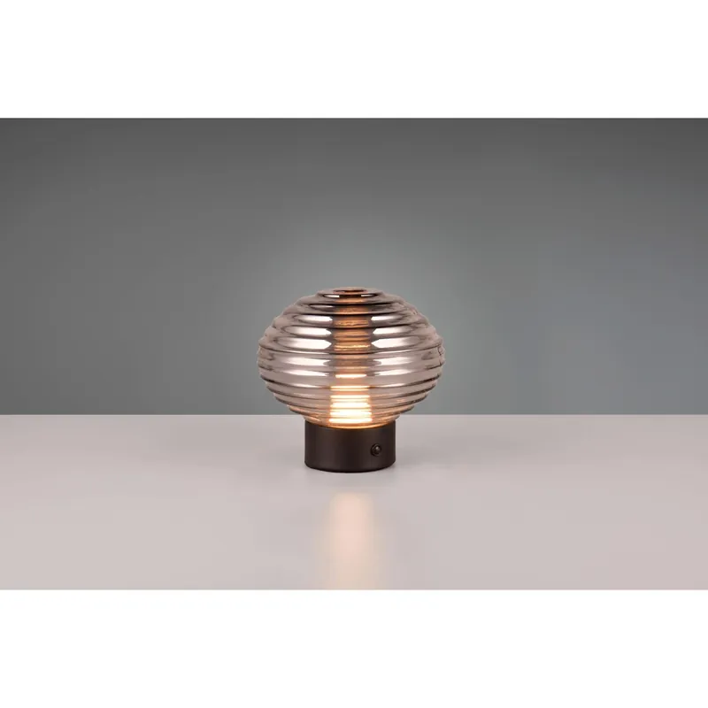 Lampada tavolo Earl 100 lm 1,5W Bianco Caldo nero e fumè H 14 cm Op = Op