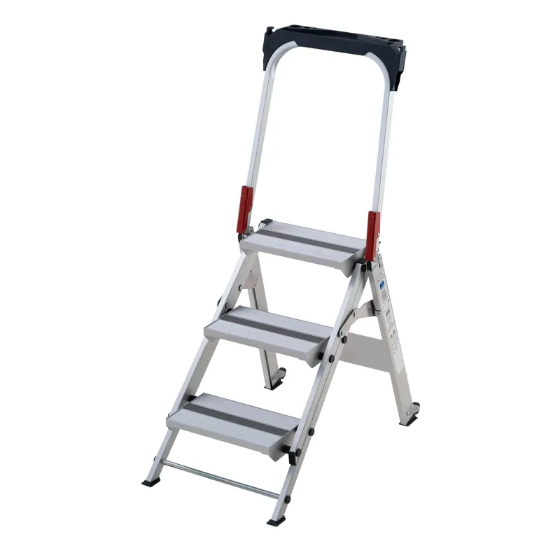 Sgabello pieghevole professionale in alluminio anodizzato 3 gradini P max 150 kg Veilige Betaling