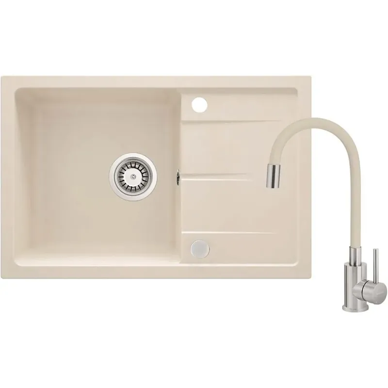 Laatste Versie Lavello con rubinetto bocca elastica Idrostile Amancio 440x164 mm beige