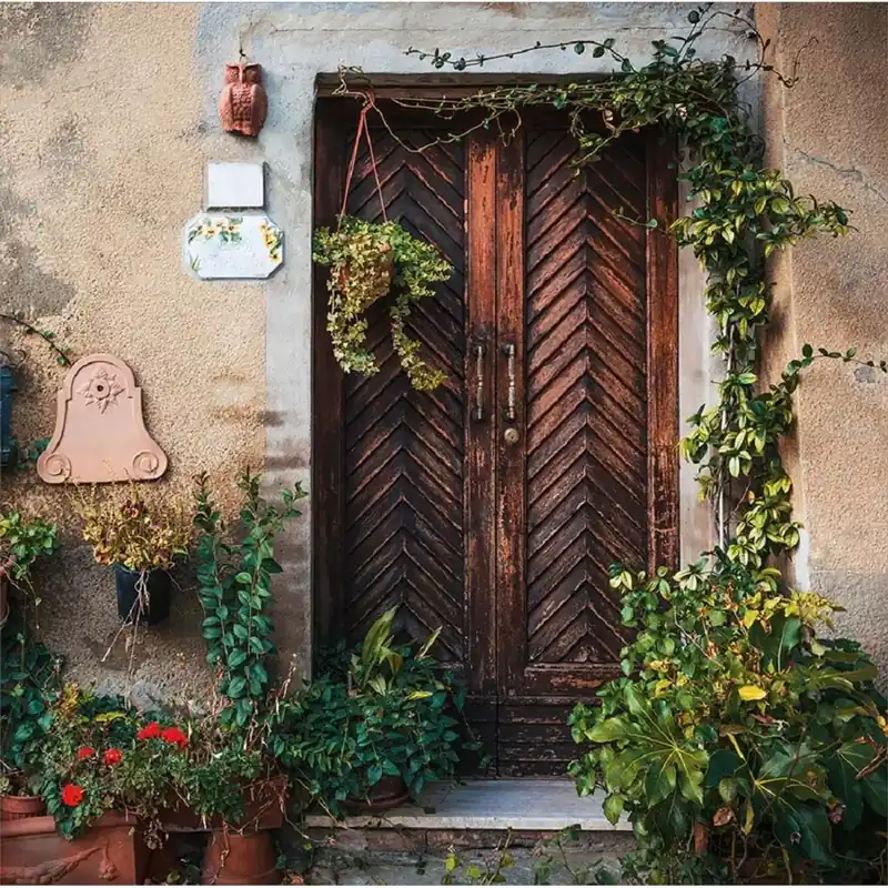 Quadro in vetro soggetto Porta di legno 20 x 20 cm Dagaanbieding