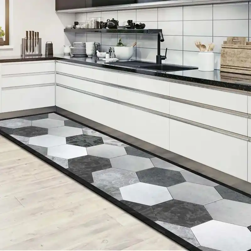 Passatoia in Vinile Grey Exagons 50x180 cm Hete Deal