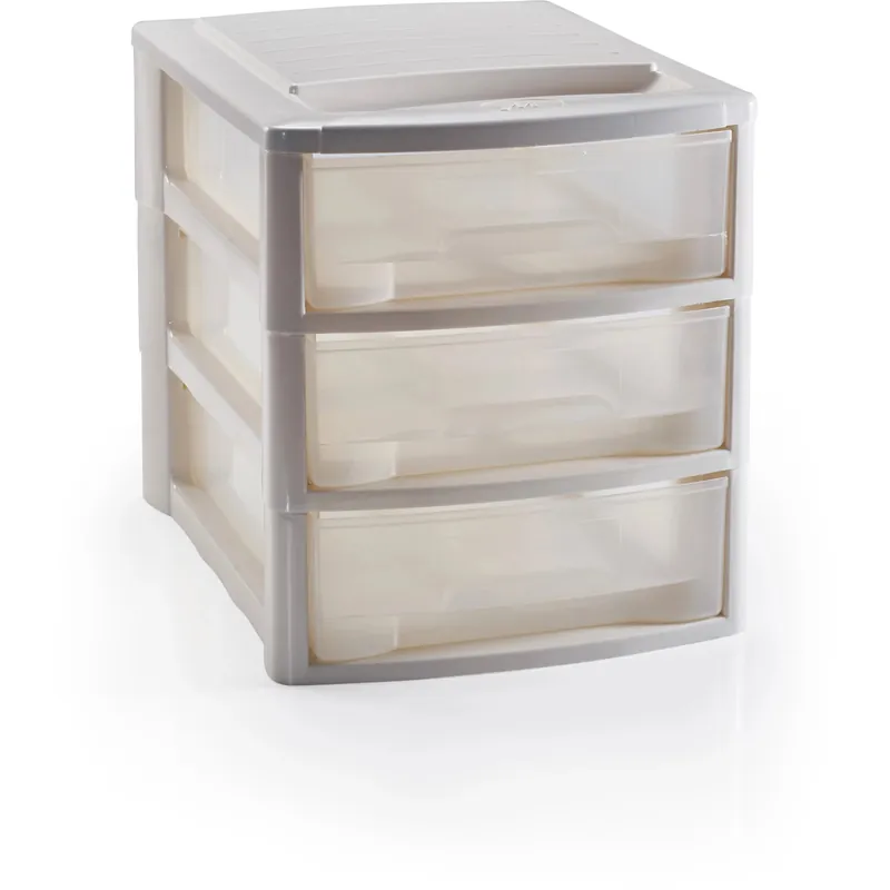 Cassettiera 3 cassetti Midi Empire 27x36x30 cm avorio Tijdelijk Beschikbaar