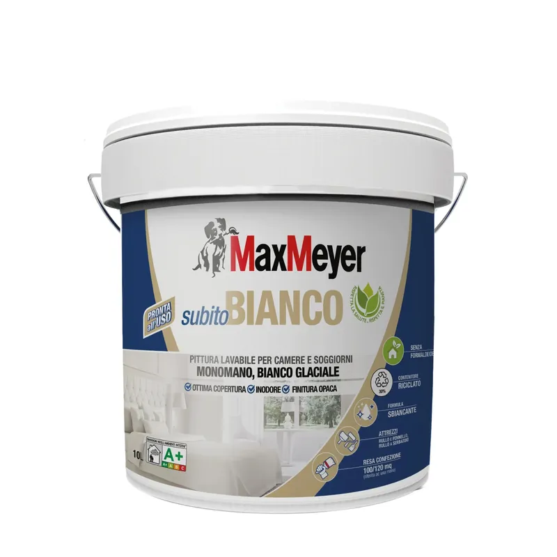Pittura lavabile MaxMeyer A+ subito bianco 10 l Beperkt Aanbod