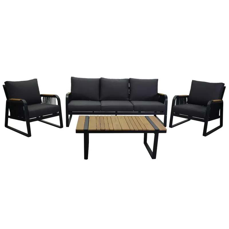 Salotto da giardino Idaho in alluminio con cuscini antracite 3 posti Express Levering