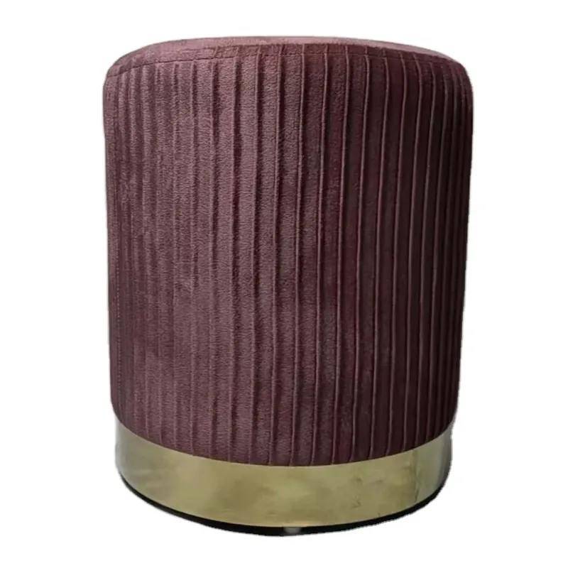 Pouf in velluto Nolan rosa 38X31X31 cm Express Levering
