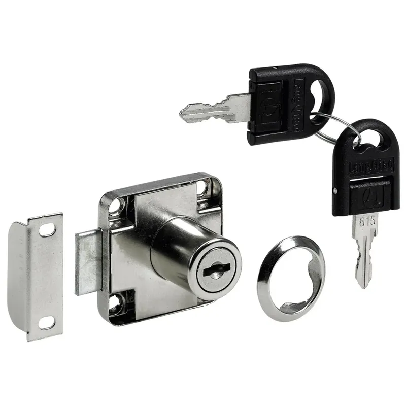 Serratura avvitabile con cilindro Ø 1,9 cm chiusura differenziata acciaio nichel Must-Have