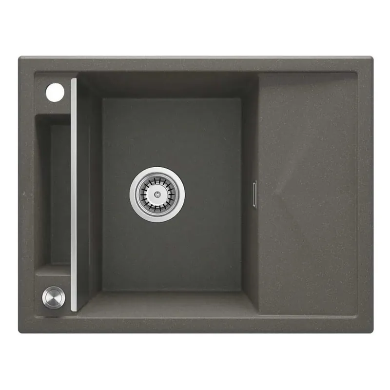 Fabrieksprijs Lavello magnetico 1 vasca gocciolatoio quadrato Guayos 500x219 mm Antracite met