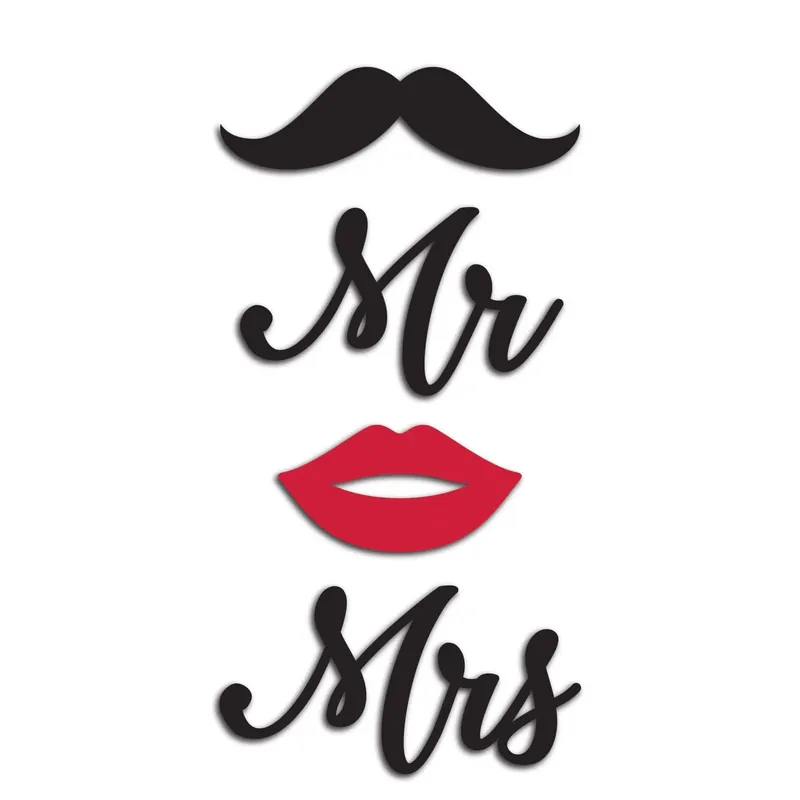 Direct Verzonden Adesivo decorativo in gomma Mrs&Mr 15x31 cm