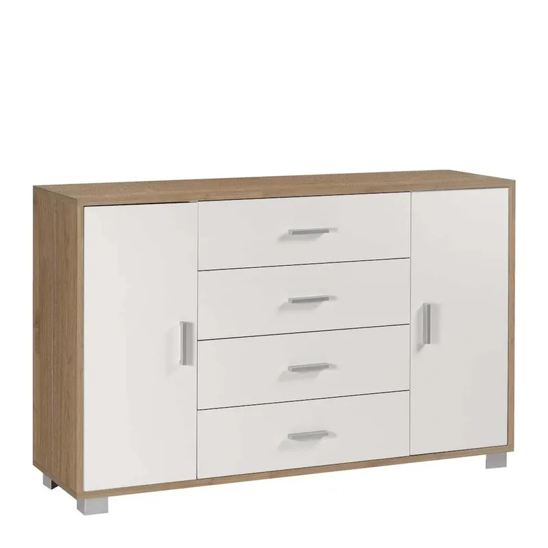 Gratis Retour Mobile cassettiera in kit Sarmog 4 cassetti 112x70x41 cm noce-bianco
