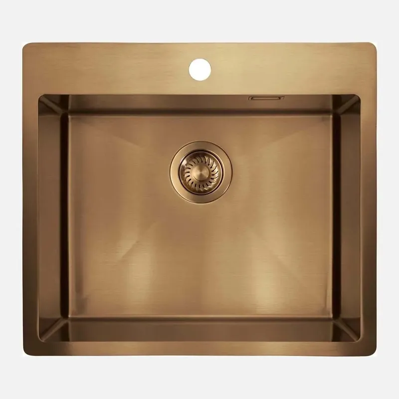 Lavello 1 vasca forma 2 Idrostile Ciego de Ávila 505x200 mm bronzo spazz Nu Kopen
