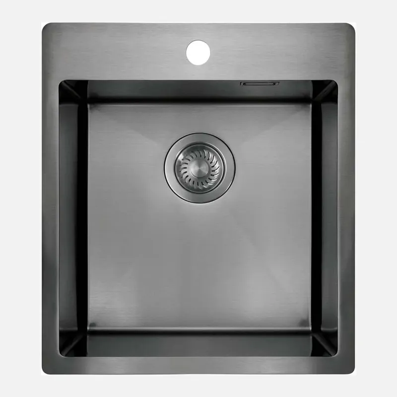 Actieprijs Lavello 1 vasca forma vert Ciego de Ávila con sifone 505x200 mm titanio