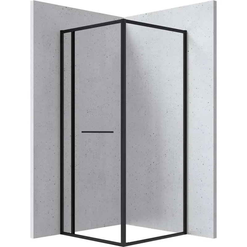 Cabina doccia quadrata Placetas Idrostile Punk vetro trasp 900x2000 mm nero Korting
