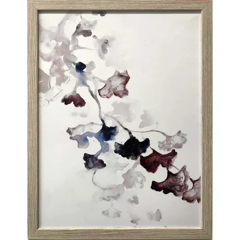 Stampa floreale primavera viola con cornice rovere 30x40 cm Gereduceerde Prijs