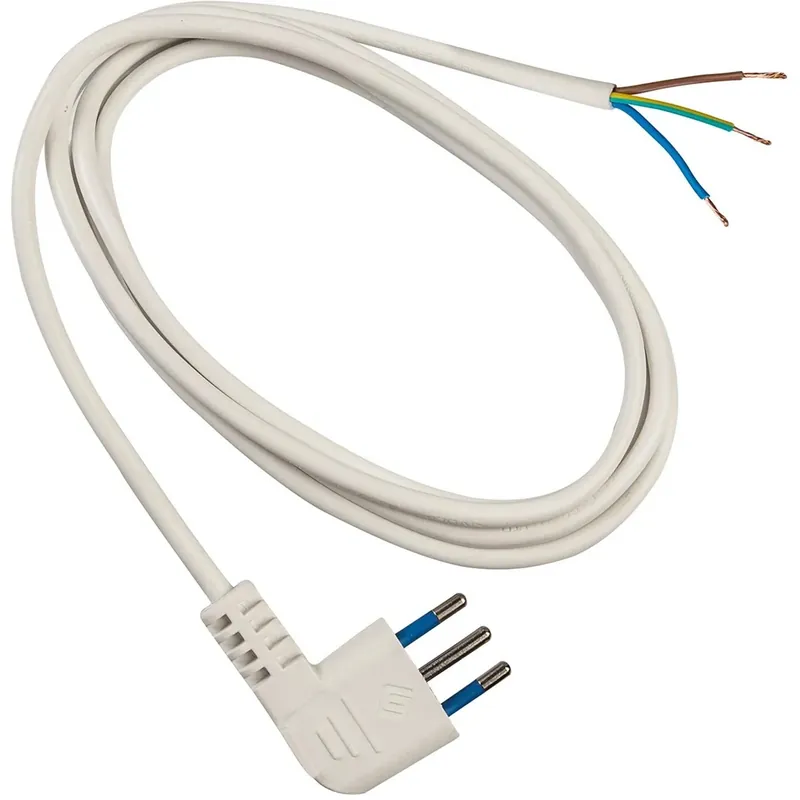 Beperkte Voorraad Cavo alimentazione 250V H05VV-F 3x0,75 mm² spina salvaspazio 10 A bianco 3 m