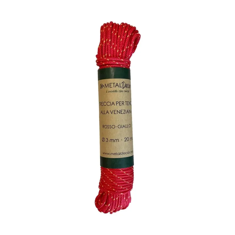 Beste Prijs Treccia per veneziana rossa e gialla Ø 3 mm 20 m