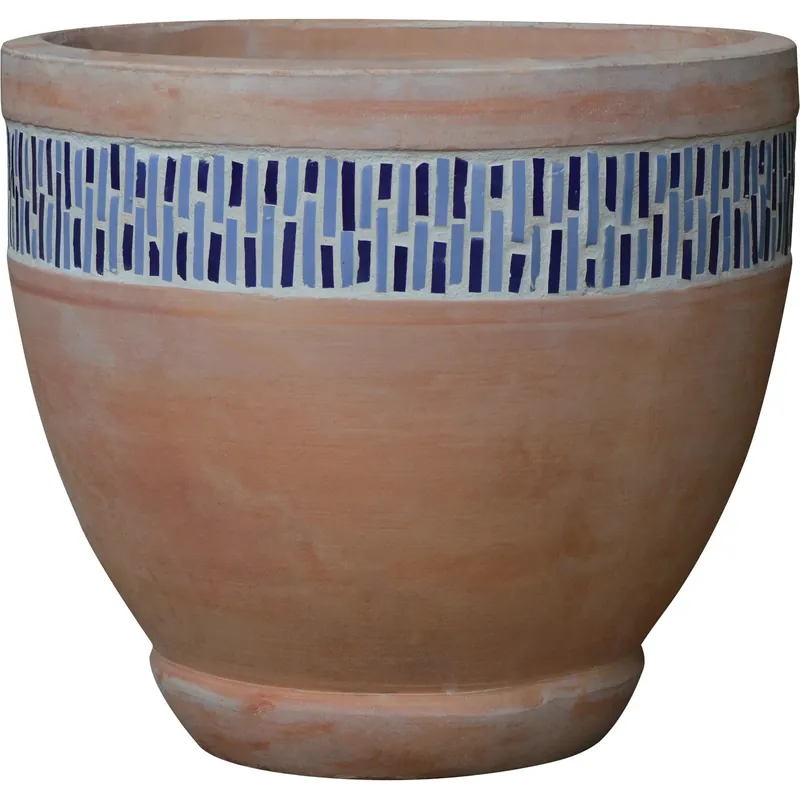 Vaso terracotta con mosaico blu 41x41x36 cm Shop Nu