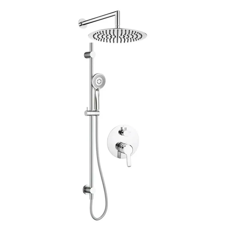 Set doccia incasso con asta e soffione Idrostile cromo Premium
