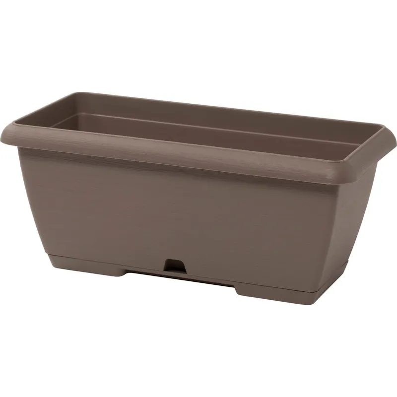 Cassetta Terrae con sottocassetta in plastica 40x20x16,7 cm beige scuro Uitverkoop