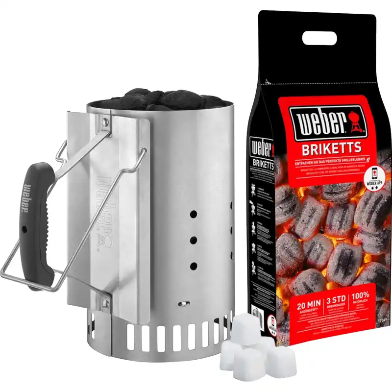 Ciminiera Weber set per barbecue carbonella Ø 47 cm Populair