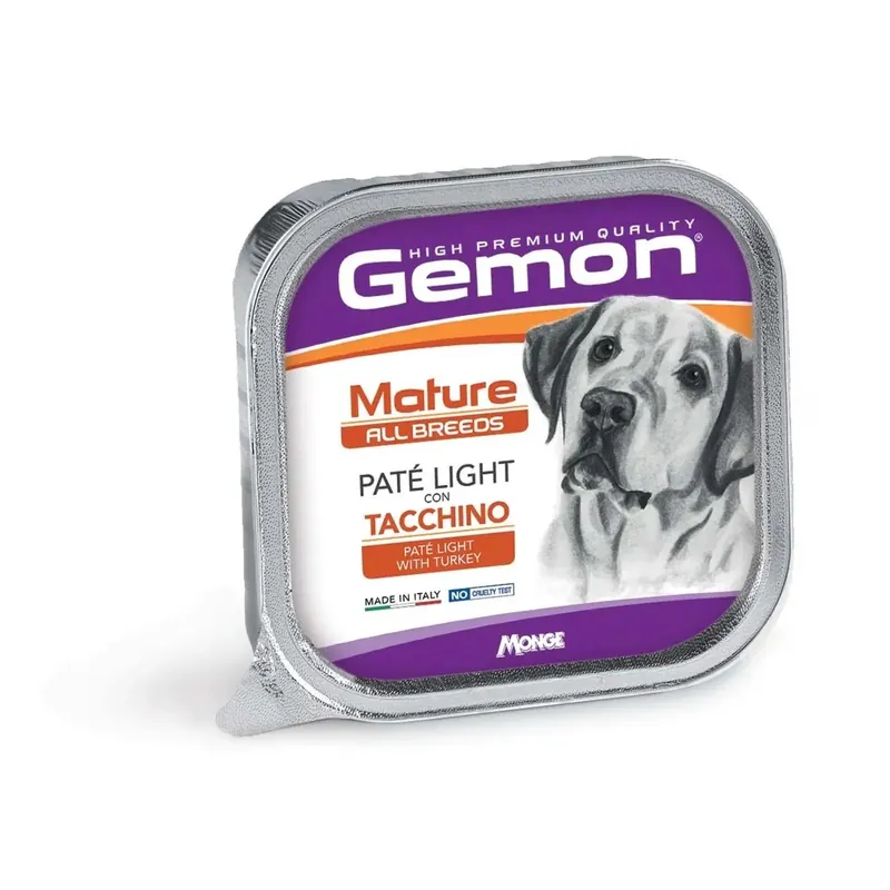 Populair Cibo umido per cani Monge Gemon Paté tacchino light vaschetta 150 g