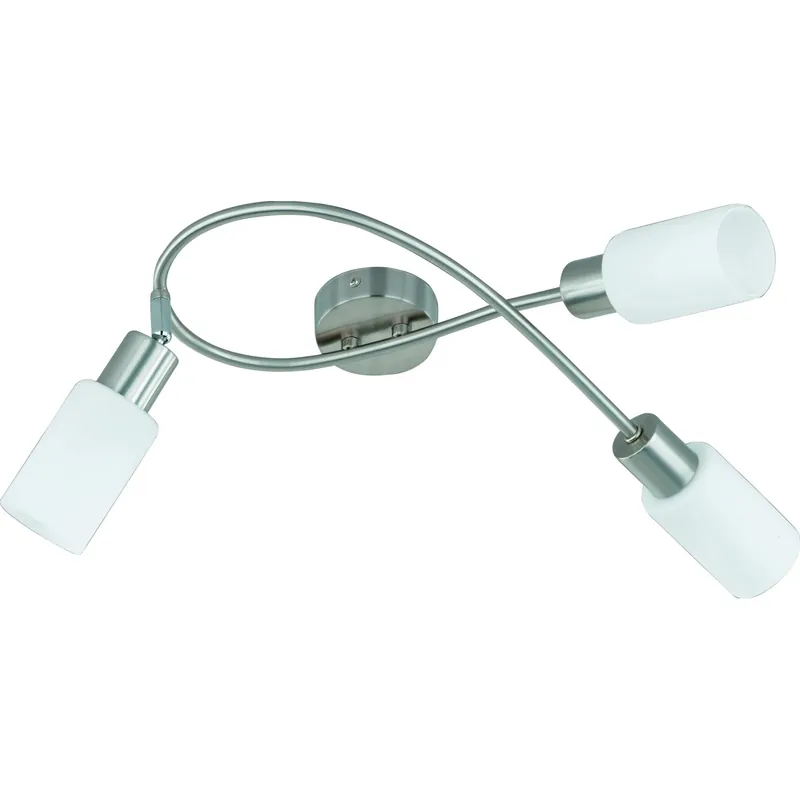 Voordeelprijs Plafoniera Mars 3 luci 45x22x 31 cm nichel e bianco