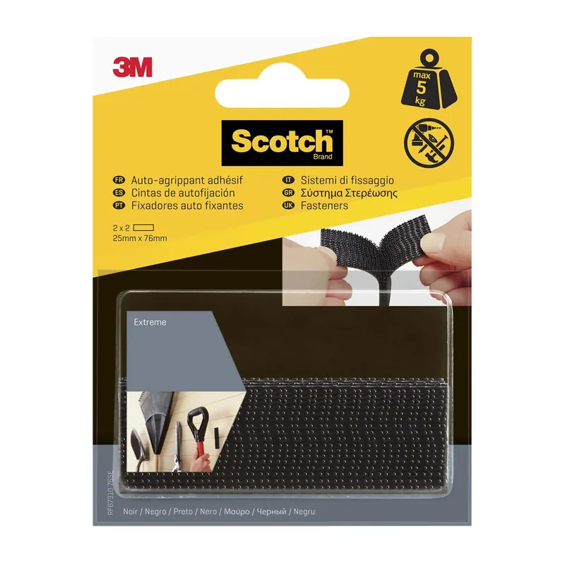 Bestseller Nastro adesivo per fissaggio Scotch Extreme Fasteners 25x75 mm nero