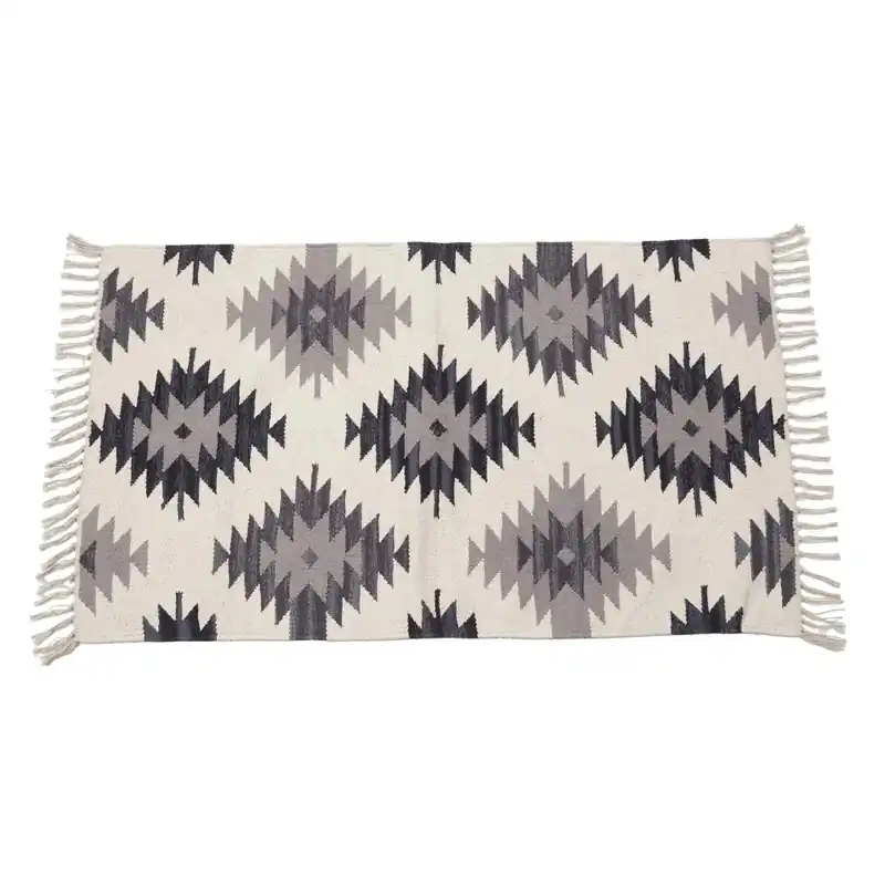 Meest Verkocht Tappeto cotone Durrie 70x140 cm bianco e nero