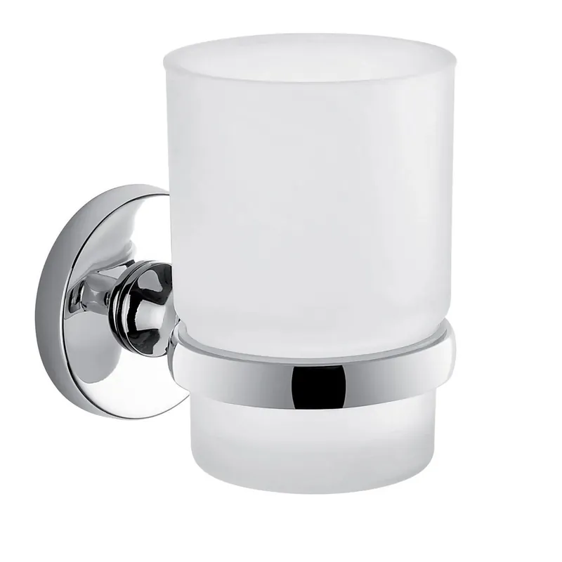 Exclusieve Aanbieding Portaspazzolini Felce in cromall e vetro temperato cromo