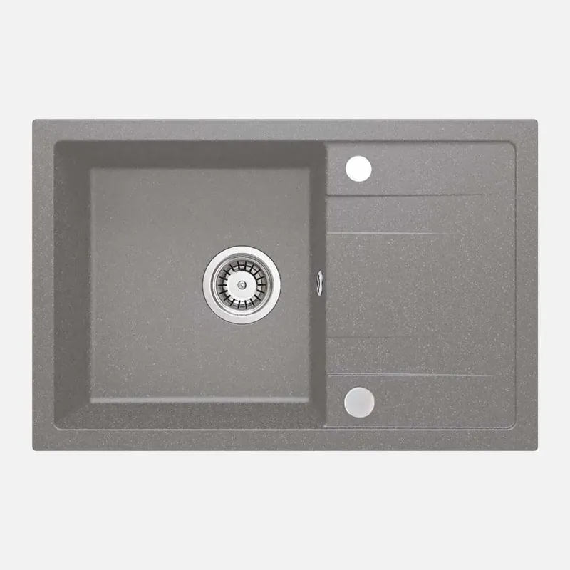 Koop Vandaag Lavello 1 vasca con gocciolatoio Idrostile Bayamo 440x175 mm grigio met