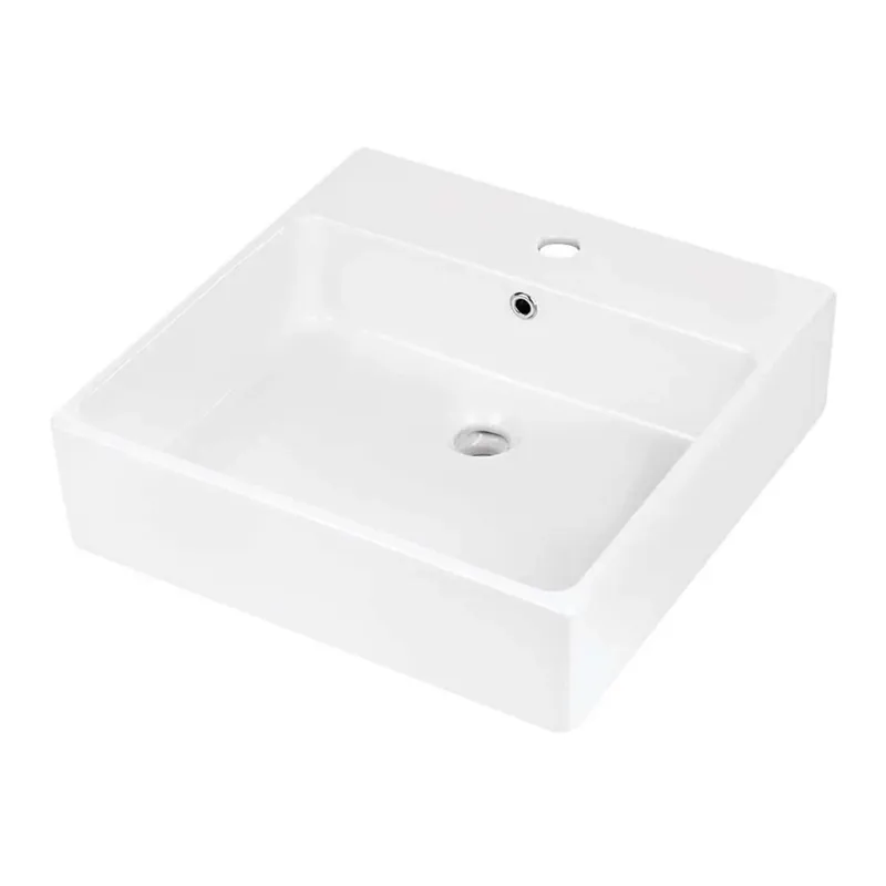 Snelle Levering Lavabo sospeso/appoggio Madruga Idrostile foro rubinetto 50x50 cm Bianco