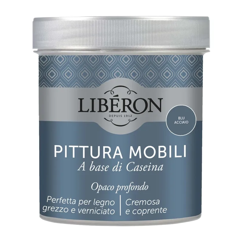 Pittura Mobili a base di Caseina Blu acciaio 0,5 l Nu Kopen