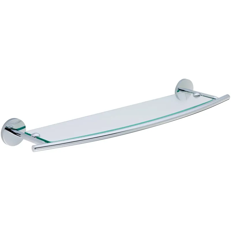 Snelle Levering Mensola bagno CMI S300 in vetro con modanatura cromata